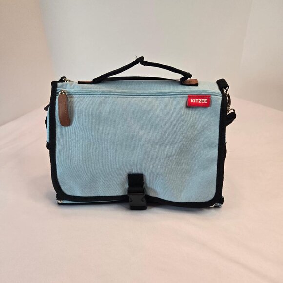 KITZEE Portable Changing Pad with Large Storage for Baby - Light Blue - Picture 4 of 11